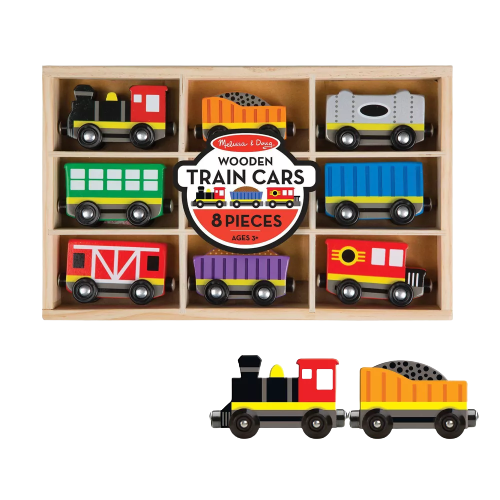 Melissa & Doug Wooden Train Cars