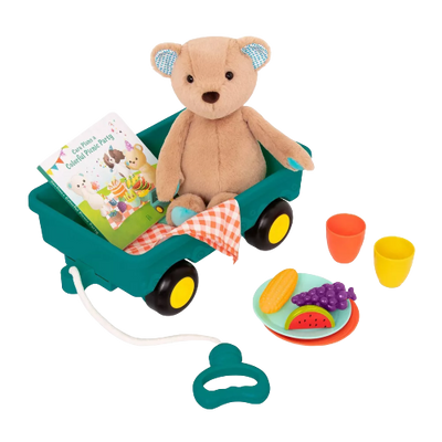 B. toys Teddy Bear, Board Book & Picnic Set - Happyhues Cara Mellow Bear