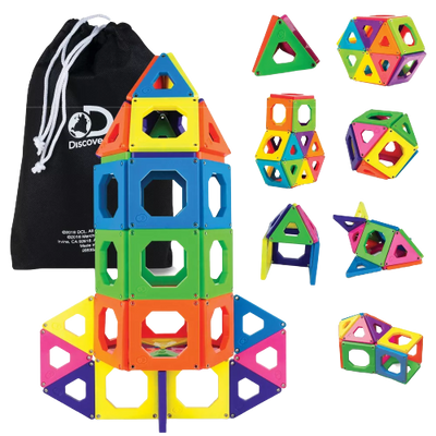 Discovery Kids Magnetic Tile Building Blocks Set 50pc