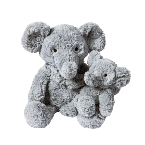 Elephant Plush Animal with Mini Plush - Gray - 2pk - Cloud Island™