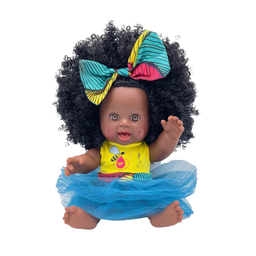 Orijin Bees Cocoa Belle 12" Baby Bee Doll - Black Hair with Brown Eyes