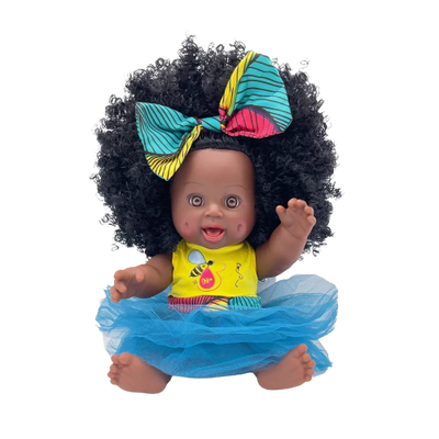 Orijin Bees Cocoa Belle 12" Baby Bee Doll - Black Hair with Brown Eyes