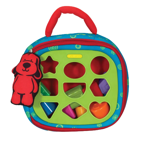 Melissa & Doug K's Kids Take-Along Shape Sorter Baby Toy With 2-Sided Activity Bag and 9 Textured Shape Blocks