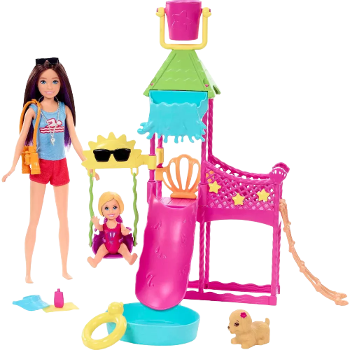 Barbie Skipper Doll and Waterpark Playset with Working Water Slide and Accessories First Jobs