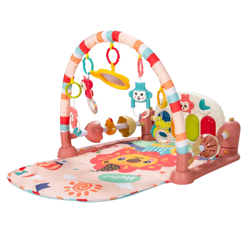 Costway Baby Gym Play Mat Kick & Play Piano Gym Mat Activity Center for Infants Pink