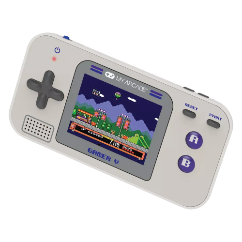 My Arcade Gamer V Classic 220-in-1 Handheld Video Game System (Gray and Purple)