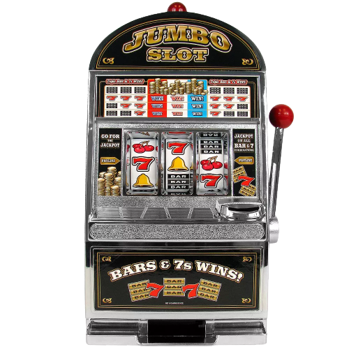 Trademark Poker Jumbo Casino Slot Machine Bank - Chrome