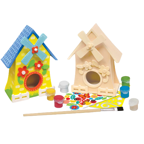Works of Ahhh Craft Set - Windmill Birdhouse Classic Wood Paint Kit