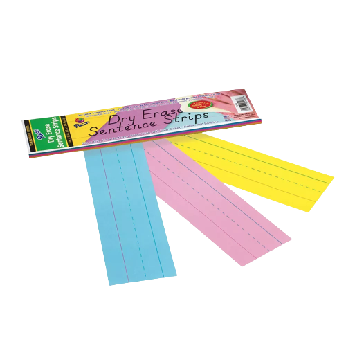 Pacon Dry Erase Sentence Strips, 12 x 3, Assorted, 20 per Pack