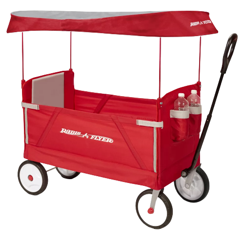 Radio Flyer 3 in 1 EZ Fold Wagon with Canopy - Red