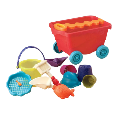B. toys Wagon & Beach Playset - Wavy-Wagon Red