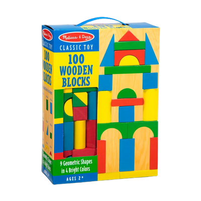 Melissa & Doug Wooden Building Blocks Set - 100 Blocks