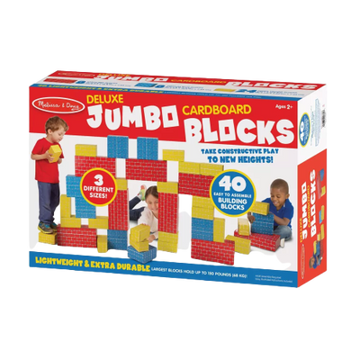 Melissa & Doug Lightweight Jumbo Cardboard Building Block Set - 40pc