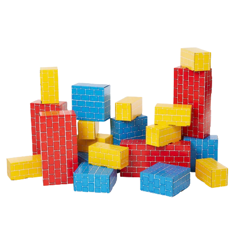 Melissa & Doug Extra-Thick Cardboard Building Blocks - 24 Blocks in 3 Sizes