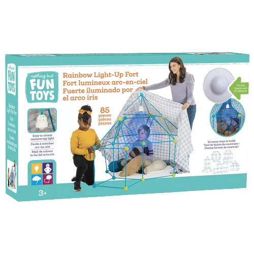 Nothing But Fun Toys Light Up Fort with LED Light - 85 Pieces